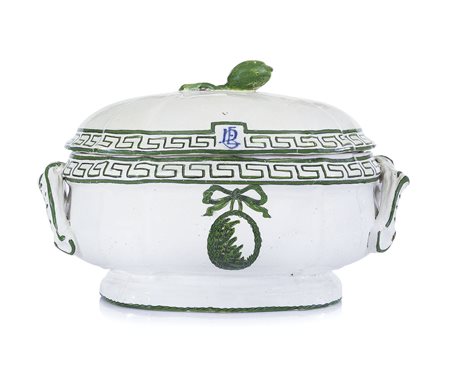 SAVONA ZUPPIERA CON COPERCHIO IN MAIOLICA, SAVONA, G.BOSELLI, FINE XVIII...