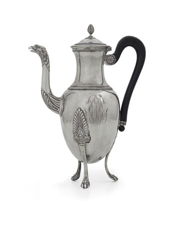 ARGENTI D'EPOCA CAFFETTIERA IMPERO IN ARGENTO, PARIGI, 1850 CA., ARGENTIERE...