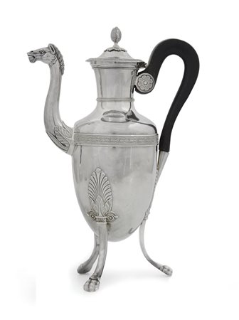 ARGENTI D'EPOCA CAFFETTIERA IMPERO IN ARGENTO, PARIGI, 1820 CA., corpo a...