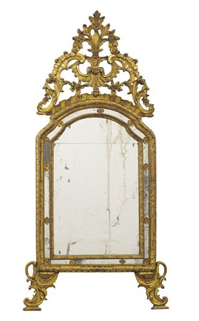 MOBILE DEL XVIII SECOLO SPECCHIERA IN LEGNO SCOLPITO E DORATO, PIEMONTE,...
