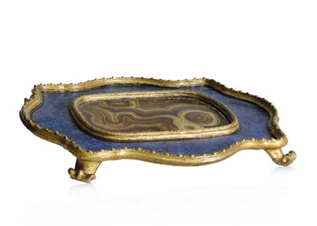 OGGETTISTICA VARIA CENTROTAVOLA IN LEGNO SCOLPITO, DIPINTO E DORATO, XVIII...