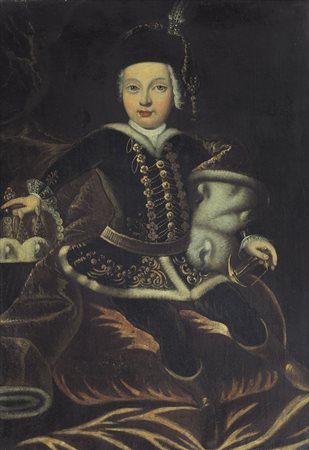 PITTORE PIEMONTESE DEL XVIII SECOLO Ritratto di principe infante con la...