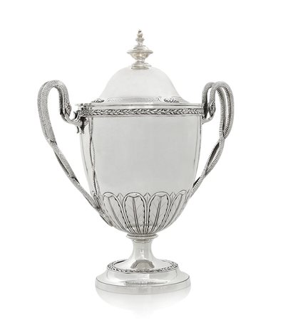 ARGENTI D'EPOCA COPPA CON COPERCHIO GIORGIO III IN ARGENTO, LONDRA, 1803,...