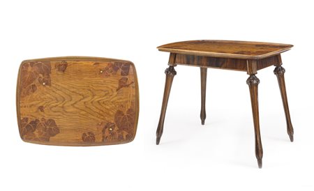 MAJORELLE LOUIS 1859 - 1926TAVOLO SCRITTOIO INTARSIATO IN LEGNI DI VARIA...