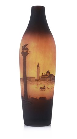 D'ARGENTAL VASO IN VETRO DOPPIO, D'ARGENTAL, 1920 CA., ovoidale con decoro a...