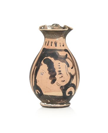 ARCHEOLOGIA CHOUS APULO IN TERRACOTTA VERNICIATA A FIGURE ROSSE, IV SECOLO...