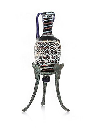 ARCHEOLOGIA ANFORISKOS IN PASTA VITREA DIPINTA, MAGNA GRECIA, IV-III SEC....