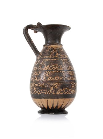 ARCHEOLOGIA GRANDE OLPE ETRUSCO-CORINZIA IN ARGILLA FIGULINA, IV SECOLO A.C.,...