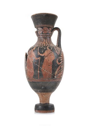 ARCHEOLOGIA ANFORA NOLANA IN TERRACOTTA VERNICIATA A FIGURE ROSSE, IV SECOLO...