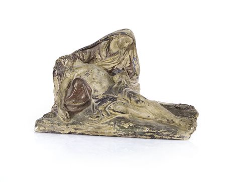 SCULTORE DEL XVIII SECOLO PietàTerracotta con tracce di policromia, cm 31x15...