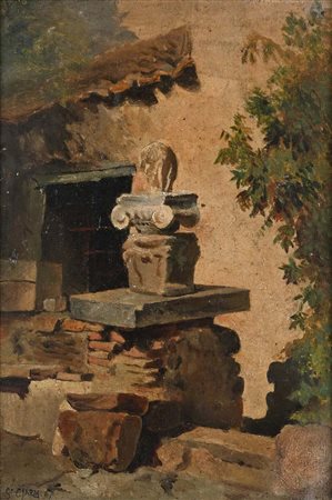Guglielmo Ciardi (attribuito a) (Venezia 1842 - Venezia 1917) Il capitello...