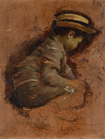 Luigi Nono (Fusina 1850 - Venezia 1918) Ritratto di Giovanni Venzoni 1879...