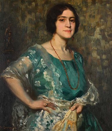 Duilio Corompai (Venezia 1876 - Noventa Vicentina 1952) Ritratto di Elettra...