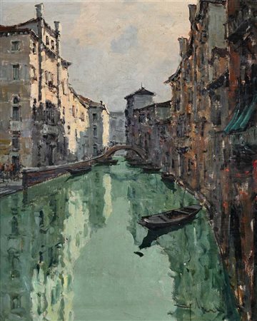 Giuseppe Marino (1916 - 1975) ‘Rio Mendicanti’ firmato in basso a destra G....