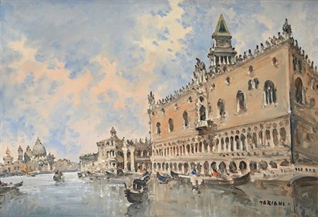 Scuola Italiana del XX secolo () Venezia, Veduta del Canal Grande firmato in...