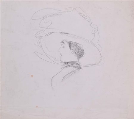 Giovanni Boldini (Ferrara 1842 - Parigi 1931) Testa di signora con grande...