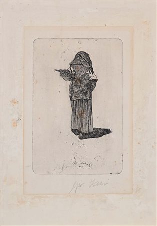 Giovanni Fattori (Livorno 1825 - Firenze 1908) Ciociara firmato in basso...