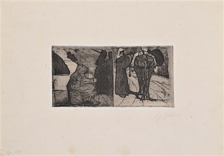 Giovanni Fattori (Livorno 1825 - Firenze 1908) Due studi firmata a matita in...