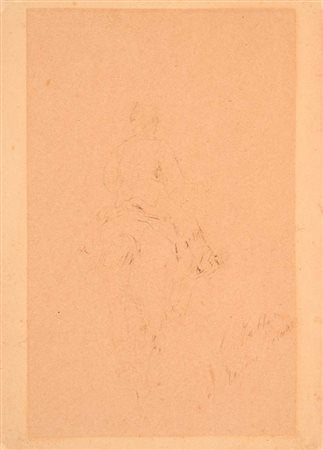 Giovanni Fattori (Livorno 1825 - Firenze 1908) Militare a cavallo Firmato e...