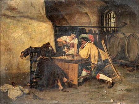 Scuola toscana seconda metà del XIX secolo () Un buon vino rosso olio su...