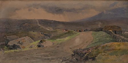 Enrico Coleman (Roma 1846 - Roma 1911) Il temporale firmato in basso a destra...