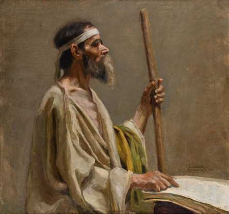 Antonino Calcagnadoro (Rieti 1876 - Roma 1935) Profeta 1909 firmato e datato...