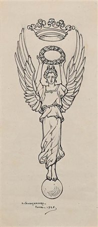 Antonino Calcagnadoro (Rieti 1876 - Roma 1935) La vittoria 1926 firmato e...