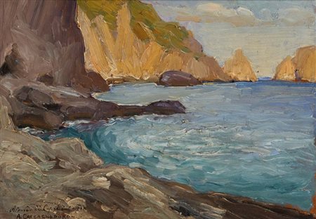 Antonino Calcagnadoro (Rieti 1876 - Roma 1935) ‘Ricordo di Capri dal vero’...