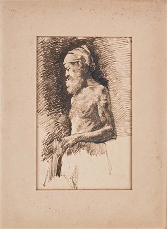 Domenico Morelli (Napoli 1826 - Napoli 1901) 'Marocchino' Sul retro, sul...