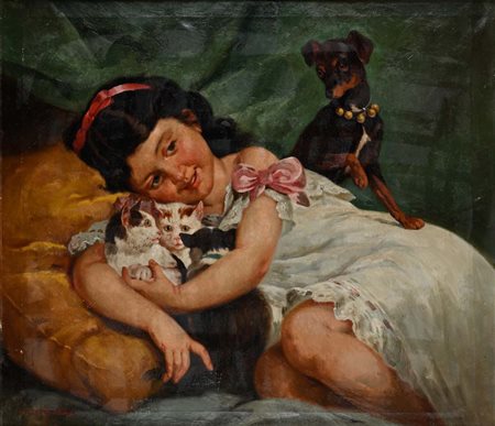 John Edmund Califano (Roma 1862 - Van Nuys 1946) i piccoli amici firmato in...