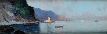 Oscar Ricciardi (Napoli 1864 - Napoli 1935) Veduta della costiera firmato in...