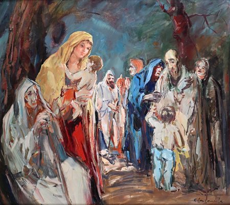 Nicola Canzanella (Napoli 1929 - Napoli 2014) Figure nel bosco firmato in...