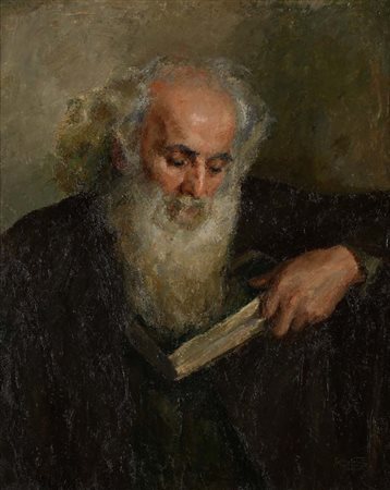 Emilio Vitali (Milano 1901 - 1980) Ritratto d'uomo con libro 1928 firmato e...