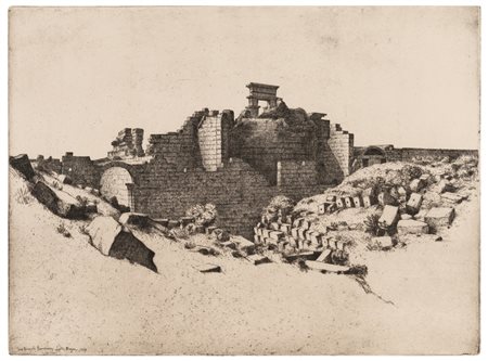 Lino Bianchi Barriviera (1906 - 1985)
Leptis Magna. La Basilica di Settimio Severo tra le dune, 1937
