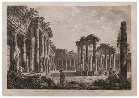 Hubert Robert (1733 - 1808), da
Elevation d'un Temple que l'on pense avoir été dedié a Jupiter Serapis à Pouzzols près de Naples