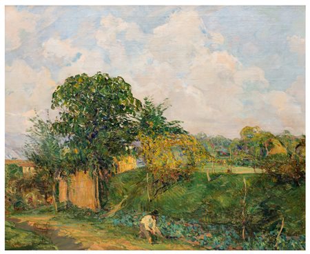 Carlo Casanova (1871 - 1950)
Contadino nel giardino a Canzo Brianza, 1917