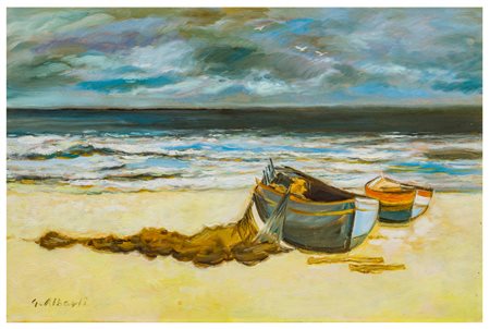 Gino Alberti (1921 - 1990)
Barche a riva