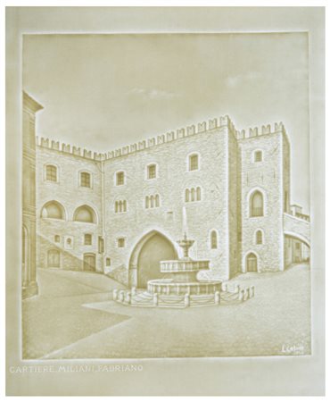 Luigi Casoni (1926 - 2016), per Cartiere Miliani, Fabriano
La fontana Sturinalto di Fabriano, 1954