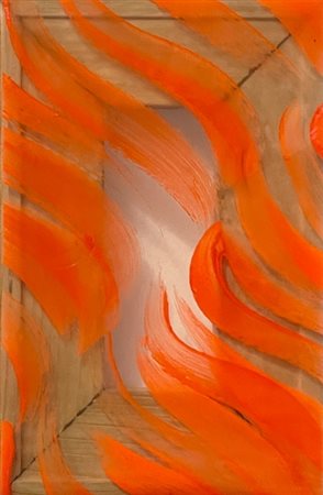 Carla Accardi, 1924 - 2014, "Segni arancio", 1967, Dipinti su sicofoil, Cm 13...