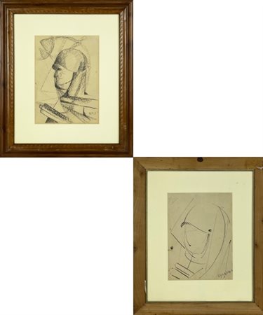 Roberto Marcello Baldessari 1894 - 1965 "Verso Ritratto", 1926, Carboncino su...