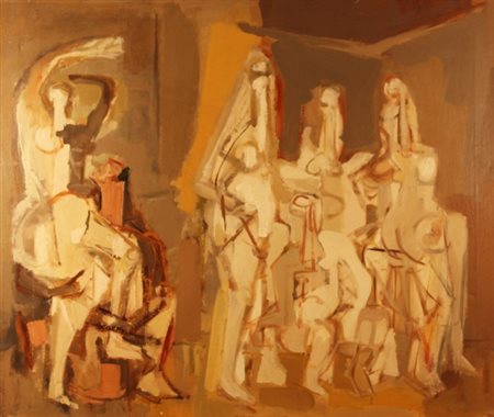 Angiola Churchill 1922 - “La danza”, 1957, Olio su tela, cm 79 × 66 La...