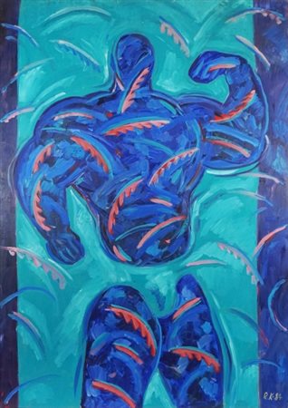 Reiner Karge 1944 - 1994. Senza titolo (Culturista), 1984, Olio su tela, cm...