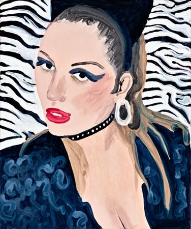 Eleonora Mazza (1975 - ), "Ha gli occhi inquieti", 2023, Olio su tela. cm 60...