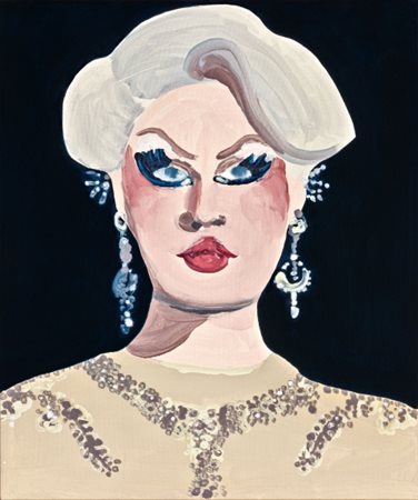 Eleonora Mazza (1975 - ), “A intervalli una lucciola”, 2023, Olio su tela. cm...