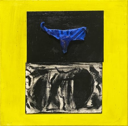 Gabriele Gambuti (1959 - ), “Pinto”, 2022, Tela con applicazione di ceramica,...