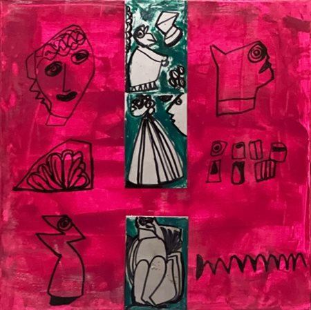 Gabriele Gambuti (1959 - ), “Pinto”, 2022, Tela con applicazione metallica,...