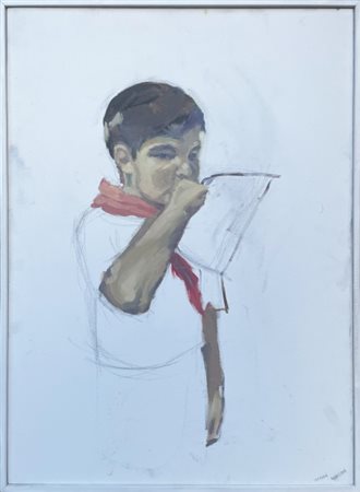 Ciprian Muresan (1977), "Senza titolo", Olio su tela, cm 50 x 70...