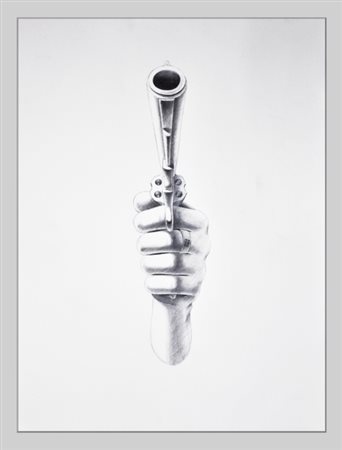 Giuseppe Stampone (1974), "Senza titolo", 2013, Penna Bic nera su carta, cm...