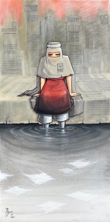 Shamsia Hassani (1988-), Senza titolo, Serie: "Once Upon a Time", 2023,...