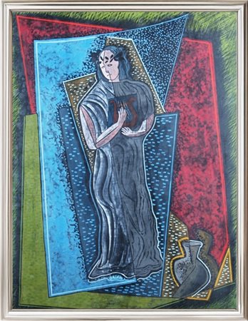 Pippo Oriani (1909-1972), “Musa”, 1929-1931, graffito a encausto su...